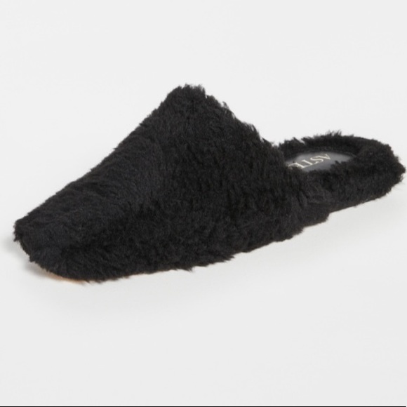🌟Black Sherpa Flat Slides 8 - Picture 3 of 15